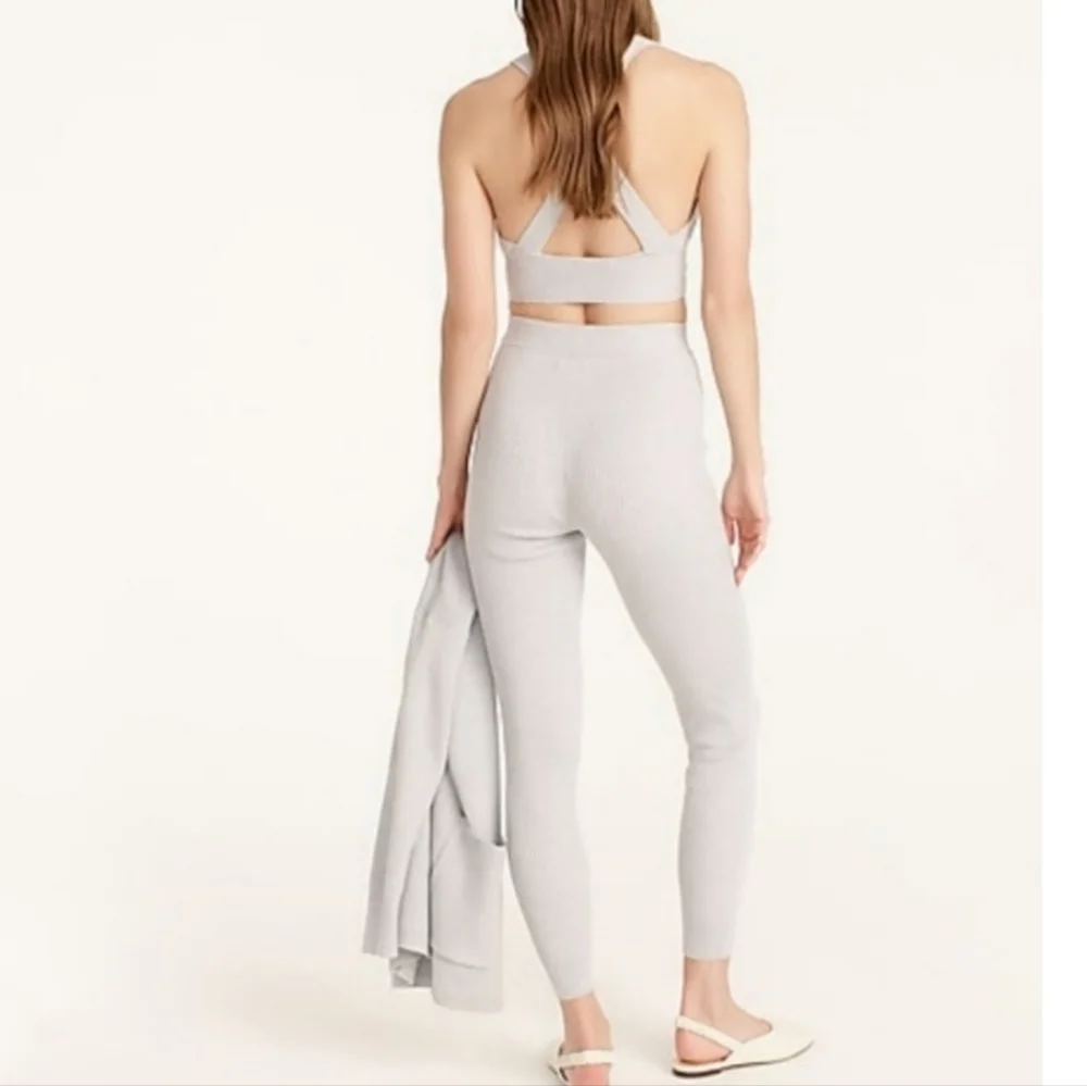 J.crew Ribbed Cardigan, Crop Top & Legging Set